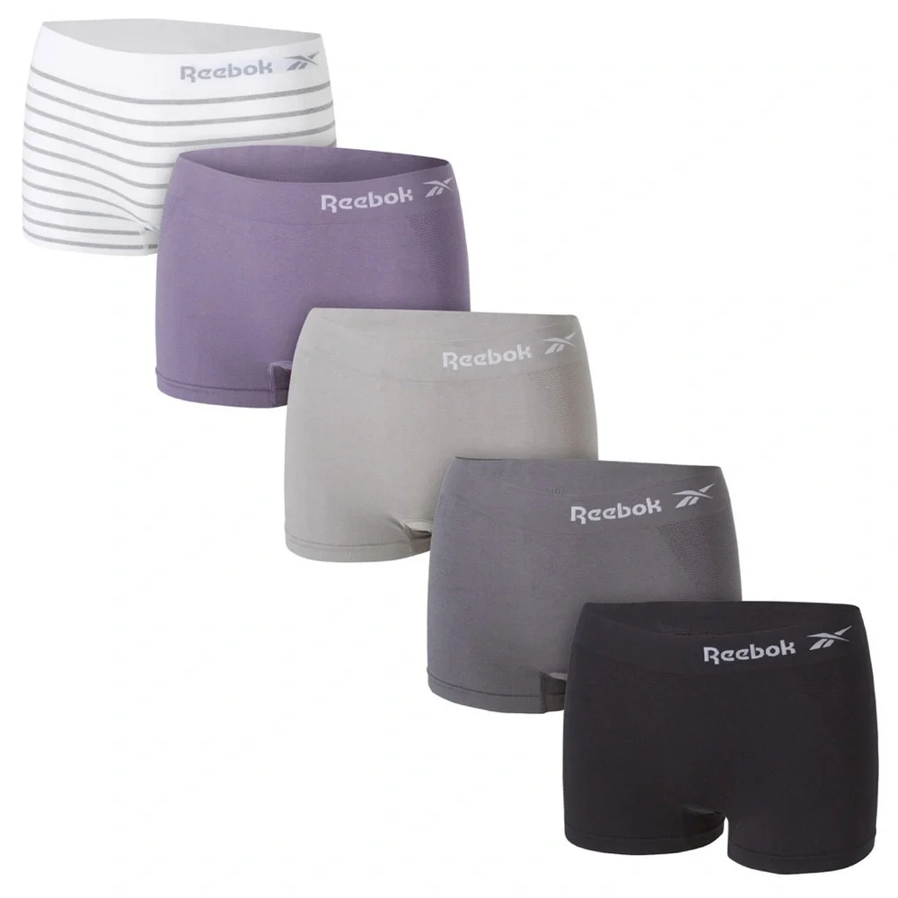 Reebok Seamless Boxer Briefs in Light Gray Charcoal and Black - Picture 3 of 7